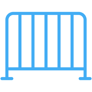 blue aluminum fence icon