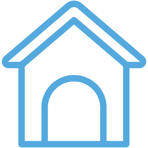 blue dog kennel icon