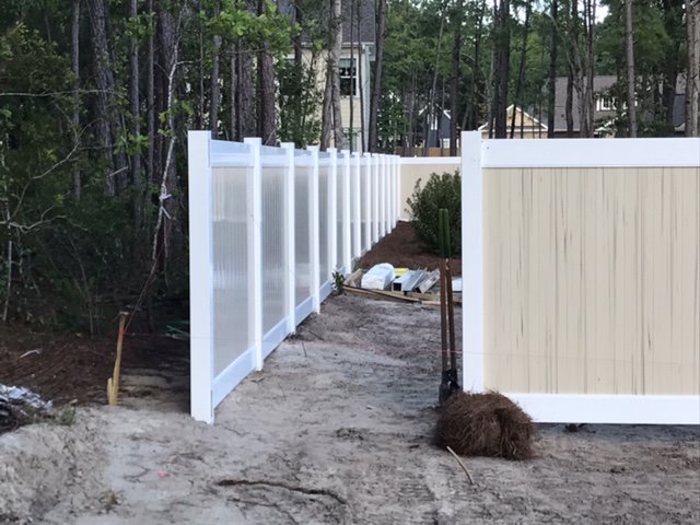 vinyl fence being added